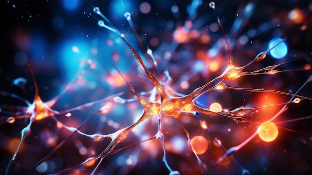 Visualisierung von Neuronen im menschlichen Gehirn Übersicht über Gehirnzellen generative ai