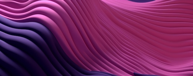 Visualização 3D da IA geradora de camadas rosa e roxas ondulantes