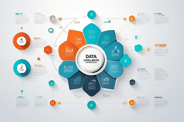 Foto visualização de dados de negócios gráfico de processo elementos abstratos do gráfico infográfico