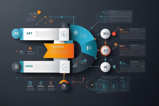 Foto visualização de dados de negócios gráfico de processo elementos abstratos do gráfico infográfico