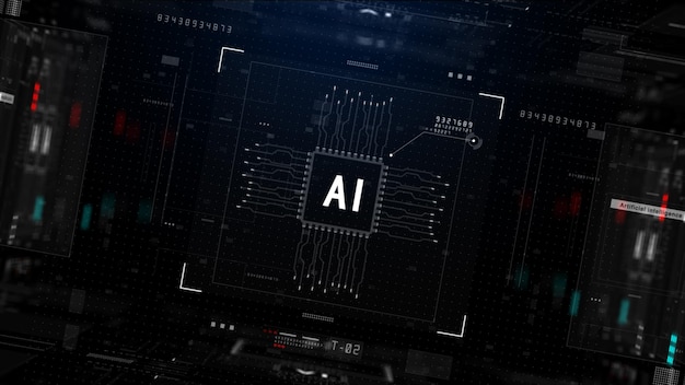 Visualização do conceito de tecnologia do futuro de inteligência artificial AI