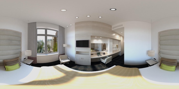 Foto visualização interior panorama esférico ilustração 3d renderização cg