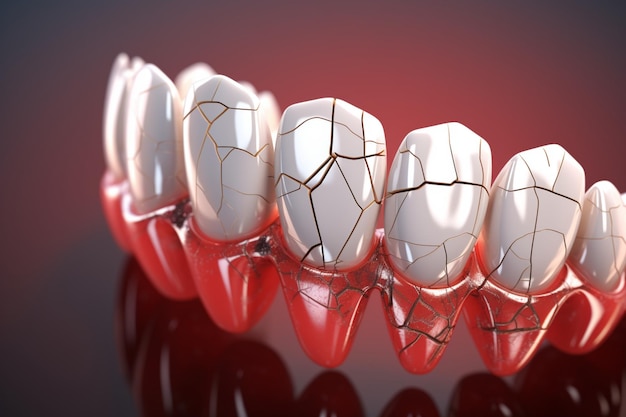 La visualización en 3D de una enfermedad dental revela una condición dental agrietada