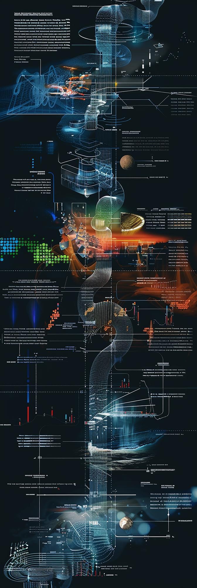 Foto visualización abstracta del flujo de datos