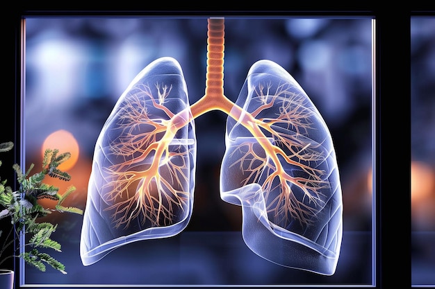 Visualización anatómicamente correcta de los pulmones humanos