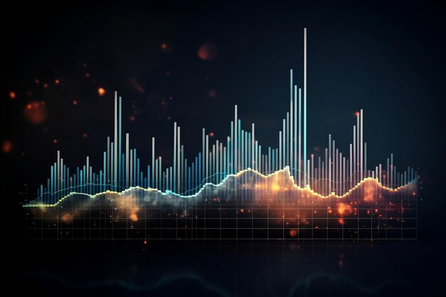 Visualización del concepto de Cloud Analytics a través de la IA generativa de datos abstractos