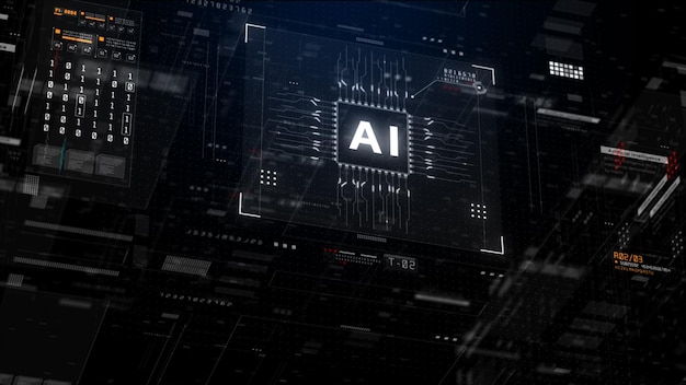 Visualización del concepto de tecnología futura de inteligencia artificial AI