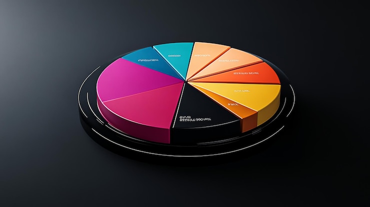 Foto visualización de datos coloridos en el diseño de gráficos circulares