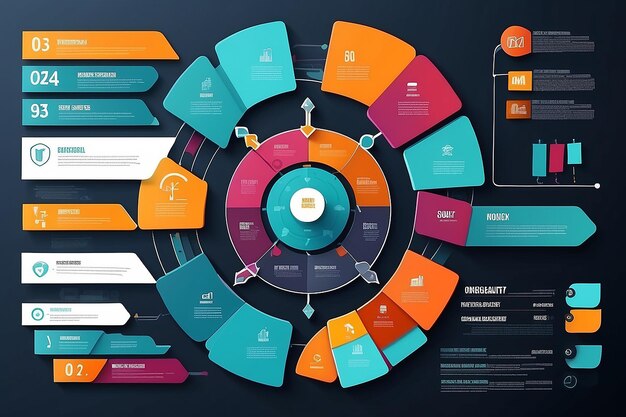 Foto visualización de datos empresariales diagrama de procesos elementos abstractos del gráfico infografía