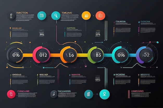 Visualización de datos de negocios línea de tiempo iconos infográficos diseñados para plantilla de fondo abstracta elemento hito diagrama moderno tecnología de procesos marketing digital