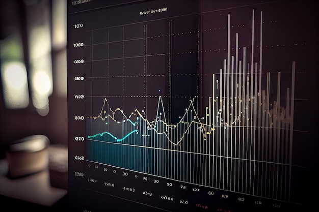 Visualización de datos de Timeseries Line graphgenerative ai