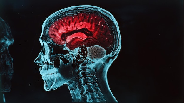 Visualización detallada de rayos X de la anatomía del cerebro humano