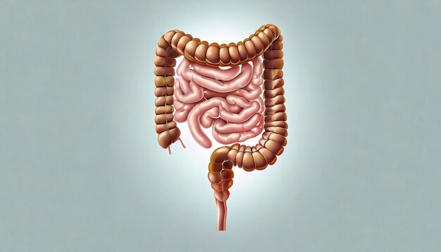 Foto visualización de la estructura y función del intestino humano ia generativa