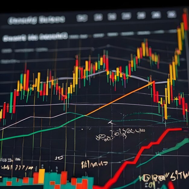 Foto visualización del éxito del mercado de valores rentable