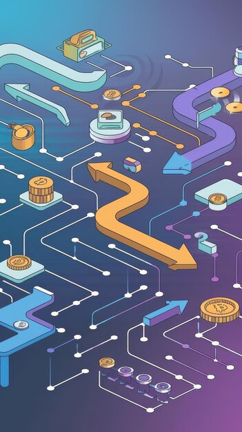 Visualización del flujo dinámico de la estructura de conexión de red de la industria de las criptomonedas