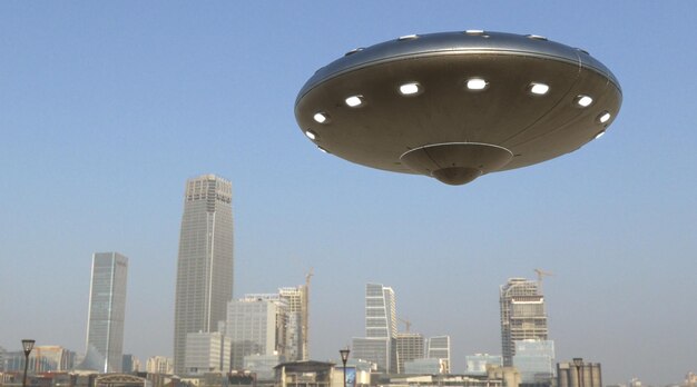 Visualización fotorrealista en 3d de ufo 3d render