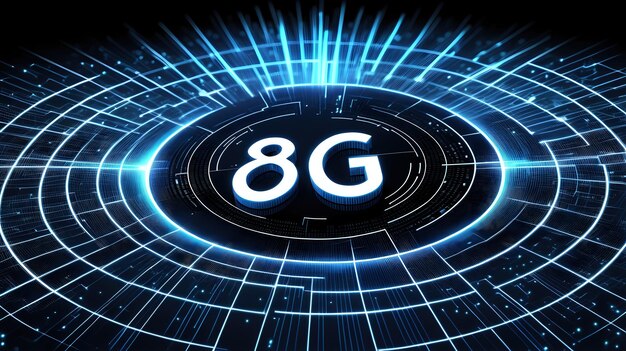 Foto una visualización futurista de la tecnología 8g