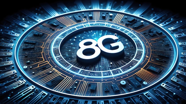 Foto una visualización futurista de la tecnología 8g