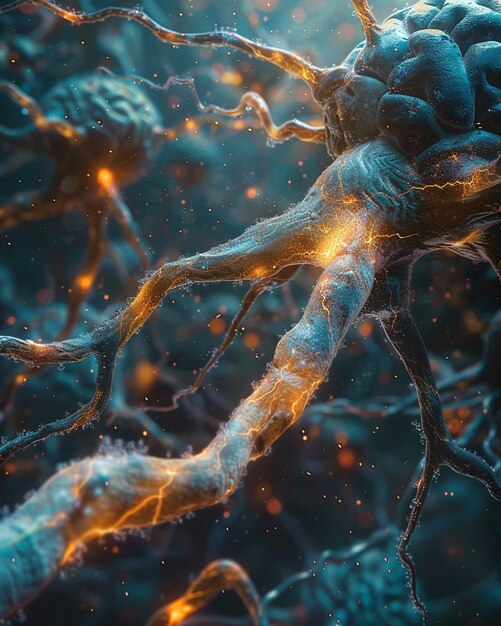 Una visualización imaginativa de la batalla neuronal contra el Parkinson