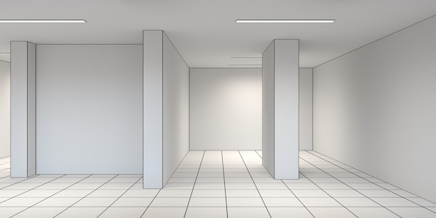 visualización del interior de la habitación vacía