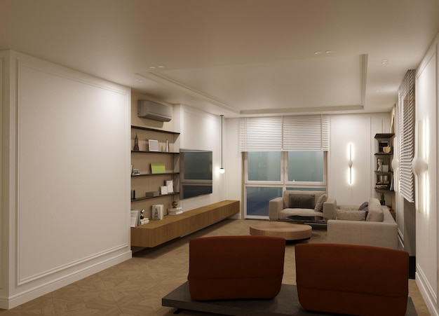 visualización de interiores residenciales, ilustración 3D