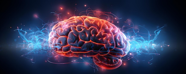 Visualización proyectada del cerebro humano en un formato digital para aplicaciones médicas Concepto Imagenología médica Visualización digital Anatomía cerebral Tecnología neurológica Aplicaciones médicas