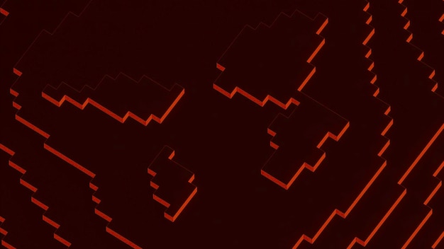 Visualización verde abstracta de un juego retro de tetris diseño de construcción juego para niños con movimiento