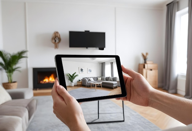 Visualización virtual del diseño de interiores en una tableta