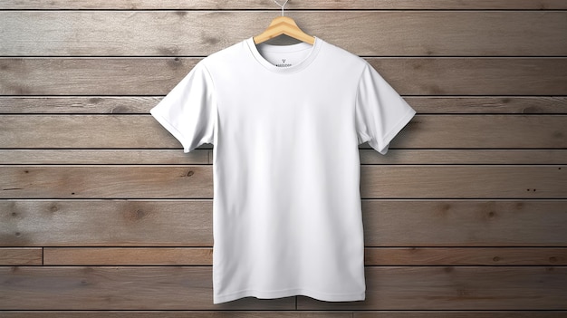 Visualizar una camiseta profesional completamente blanca en una maqueta en blanco de fondo sólido IA generativa