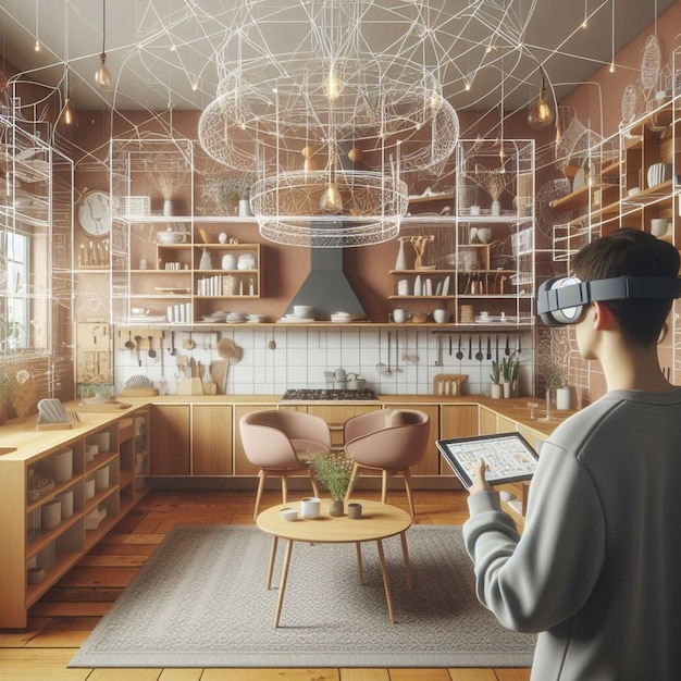 Foto visualizar y experimentar en realidad virtual inmersiva