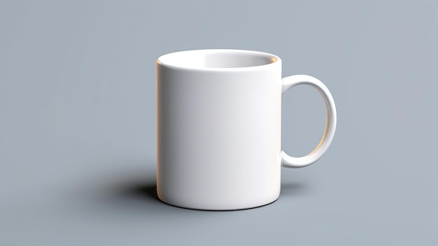 Visualizar una taza profesional completamente blanca en una maqueta en blanco de fondo sólido IA generativa