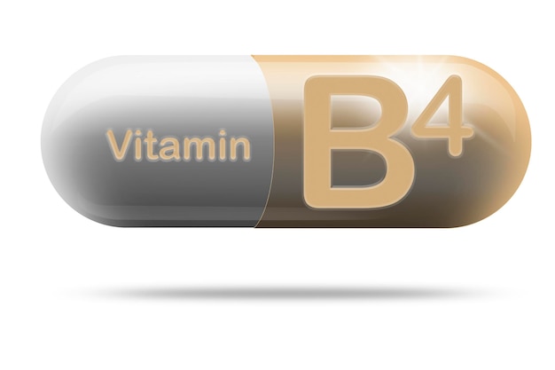 Foto vitamin-b4-medizinkapsel für nahrungsergänzungsmittel-konzept