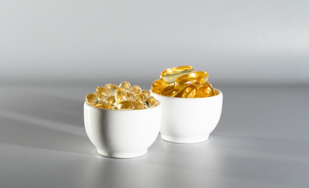 Vitamin D, Omega 3, Omega 6, Nahrungsergänzungsmittel Öl gefülltes Fischöl, Vitamin A, Vitamin E, Leinsamenöl