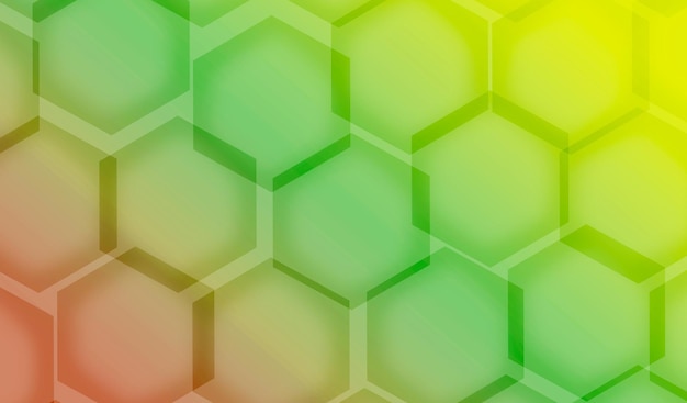 Vitaminfarbenes 3D-Hexagonformmuster mit Farbverlauf für abstrakten Hintergrund