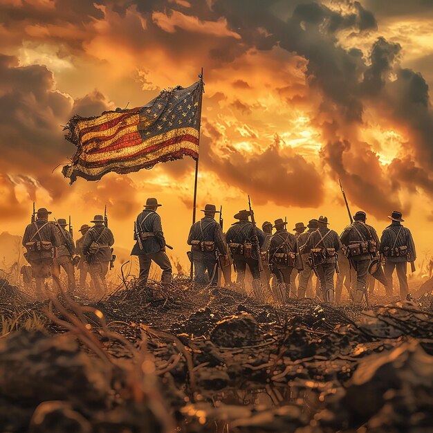 Foto vitória em baltimore elevação de bandeira hiperrealista