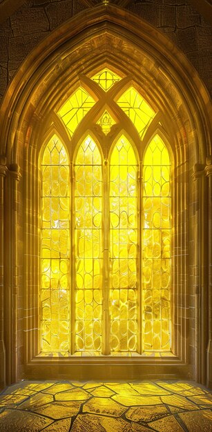 vitral com fundo amarelo