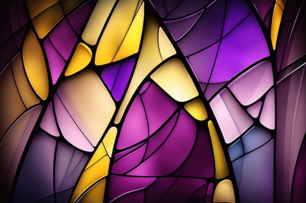 Vitral multicolor con patrón de bloques aleatorios irregulares Ilustración generativa