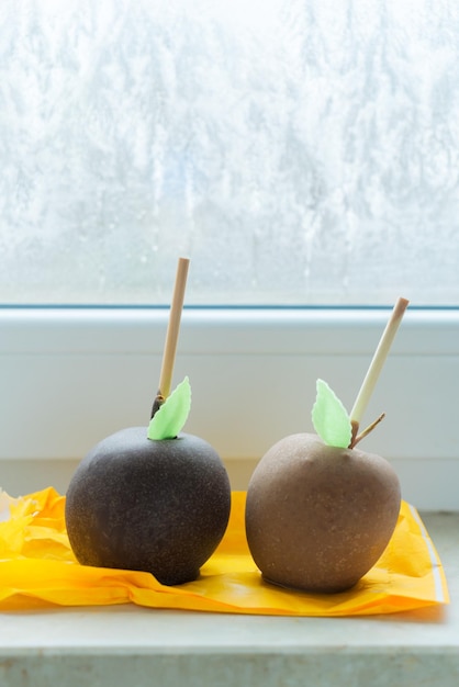 Vitrificado em maçã de chocolate para o natal