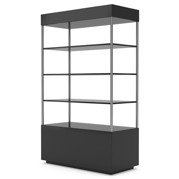 Foto vitrina vacía para la exhibición renderizado en 3d