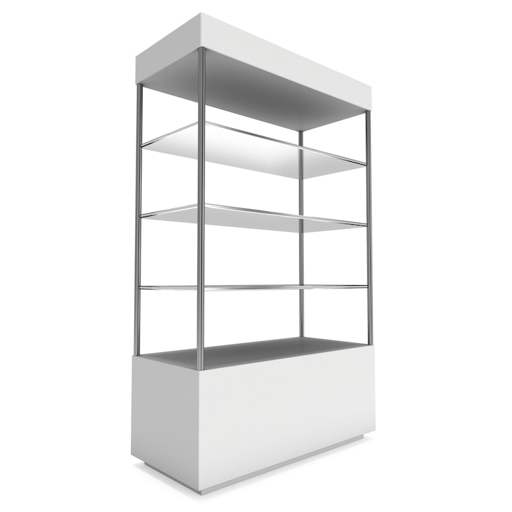 Foto vitrina vacía para la exhibición renderizado en 3d