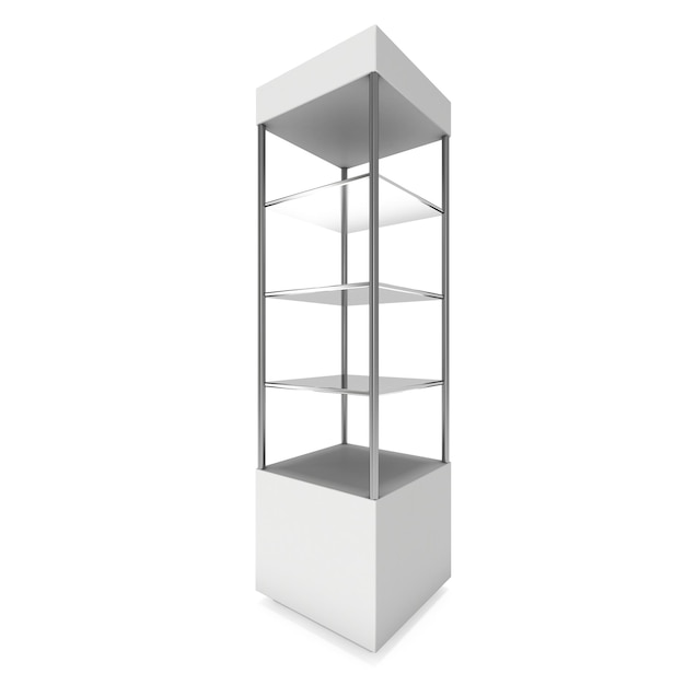 Vitrina vacía para la exhibición renderizado en 3D