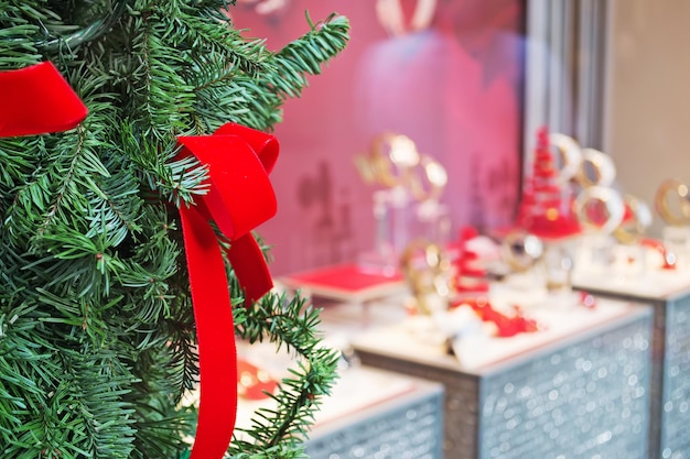 Vitrine com decoração de natal