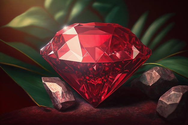 vitrine de diamantes de cor vermelha