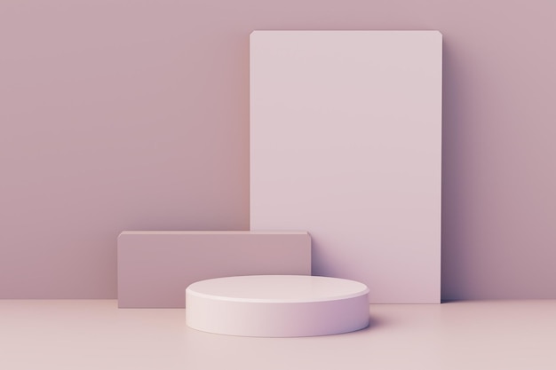 Vitrine de produto de vitrine de plataforma de cor pastel renderização em 3D