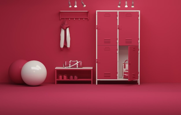 Viva magenta es un color de tendencia del año 2023 en fitness deportivo, interior de la escuela de gimnasia de vestuario