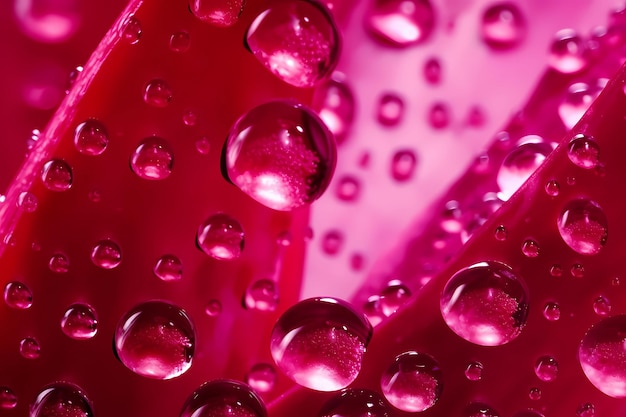 Viva Magenta Vibes Macro Closeup de fundo de textura cosmética de Aloe Vera com gotas brilhantes geradas por IA