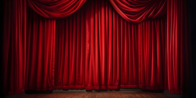 Foto vivas cortinas escénicas y dramáticos telones de fondo rojos para el teatro y las actuaciones