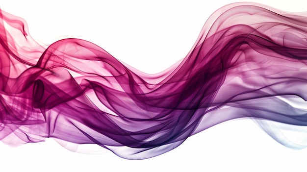Vivas ondas de gradiente magenta y púrpura que se entrelazan con gracia aisladas sobre un fondo blanco sólido