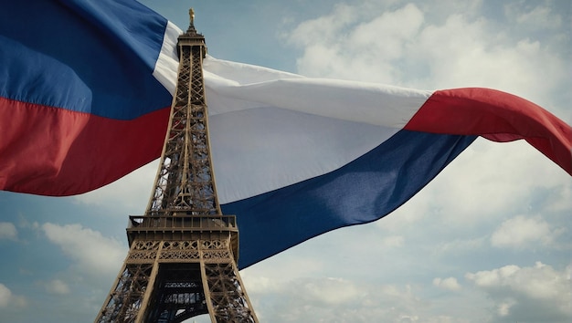 Foto vive la francia conmemorando el día de la independencia con la fraternidad de la libertad e igualdad