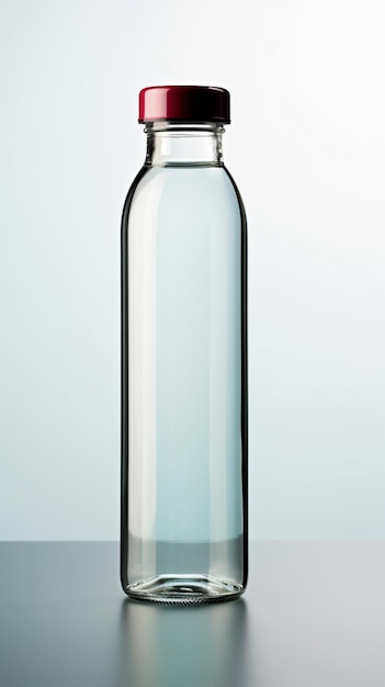 Una vívida botella de agua en 3D sola contra un lienzo blanco limpio Fondo de pantalla móvil vertical